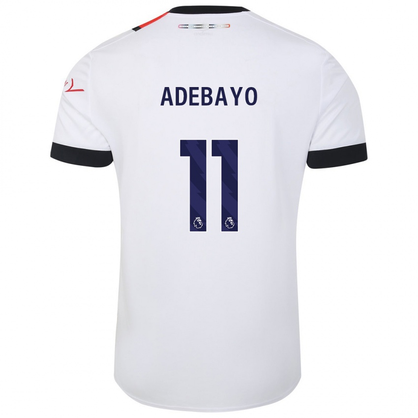 Mujer Camiseta Elijah Adebayo #11 Blanco 2ª Equipación 2023/24 La Camisa Chile