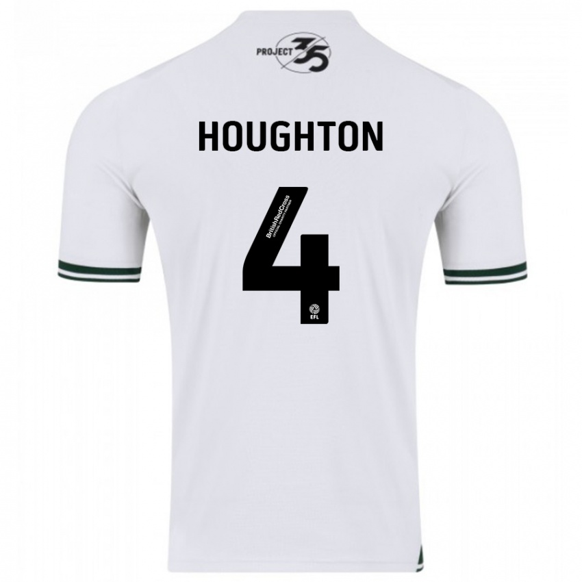 Mujer Camiseta Jordan Houghton #4 Blanco 2ª Equipación 2023/24 La Camisa Chile