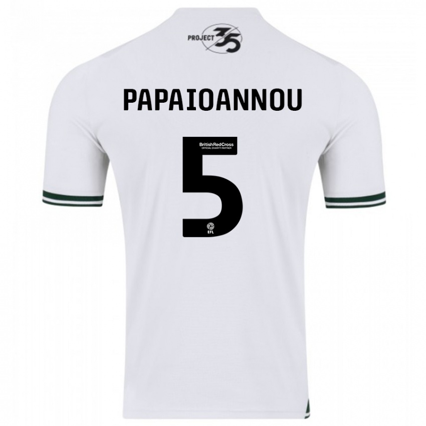 Mujer Camiseta Panagiota Papaioannou #5 Blanco 2ª Equipación 2023/24 La Camisa Chile