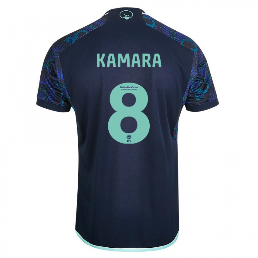 Mujer Camiseta Glen Kamara #8 Azul 2ª Equipación 2023/24 La Camisa Chile