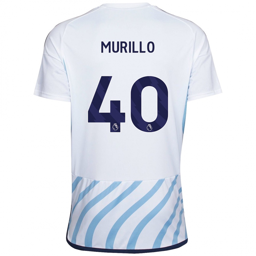 Mujer Camiseta Murillo #40 Blanco Azul 2ª Equipación 2023/24 La Camisa Chile