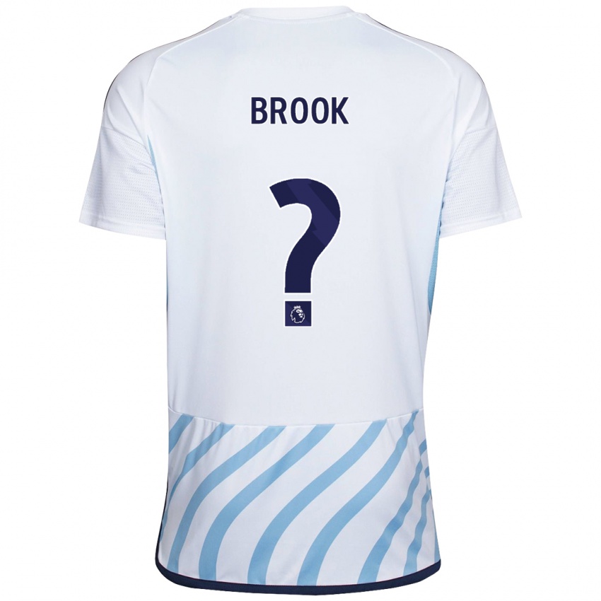 Mujer Camiseta Will Brook #0 Blanco Azul 2ª Equipación 2023/24 La Camisa Chile