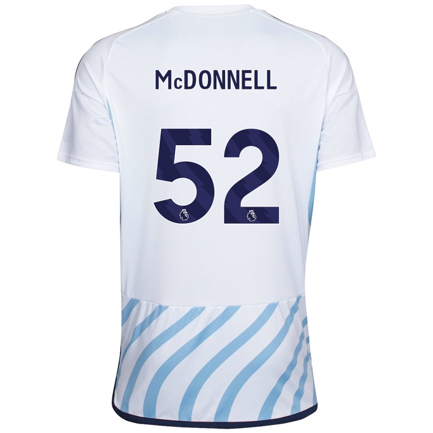 Mujer Camiseta Jamie Mcdonnell #52 Blanco Azul 2ª Equipación 2023/24 La Camisa Chile