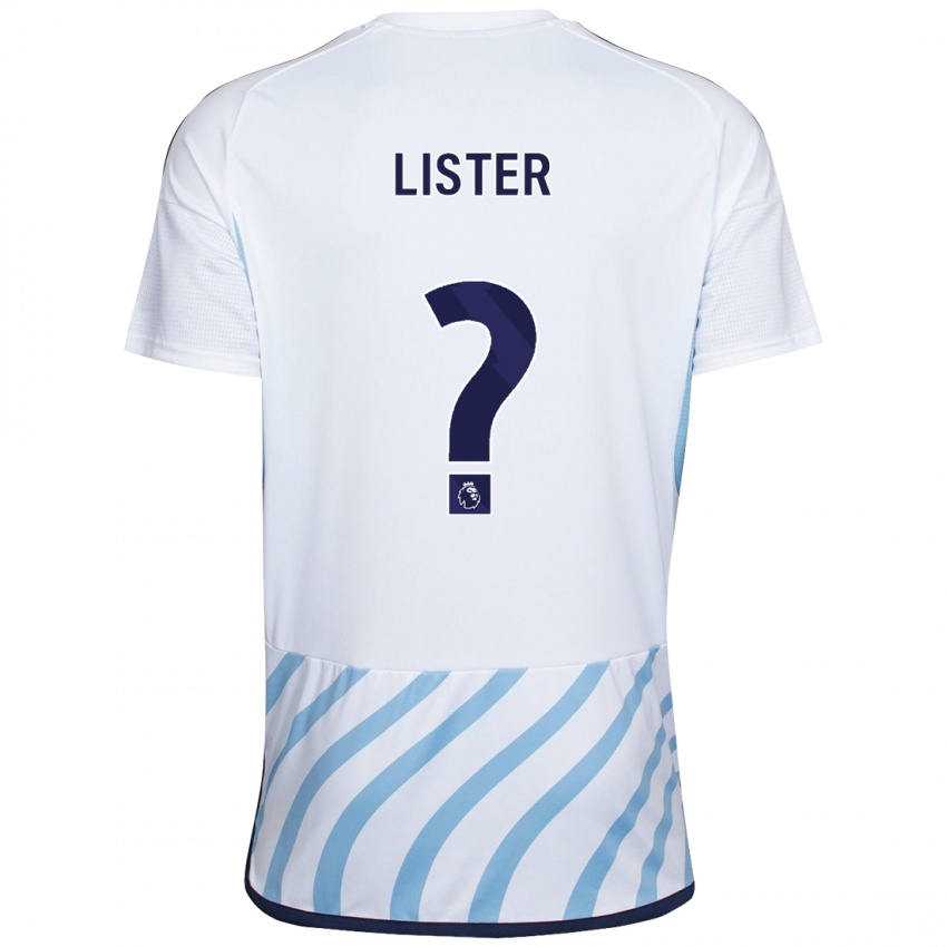 Mujer Camiseta Henry Lister #0 Blanco Azul 2ª Equipación 2023/24 La Camisa Chile