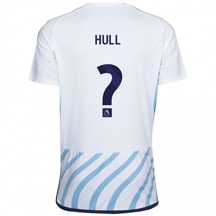 Mujer Camiseta Ethan Hull #0 Blanco Azul 2ª Equipación 2023/24 La Camisa Chile