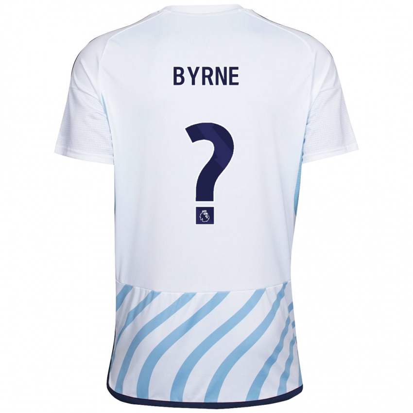 Mujer Camiseta Shayne Byrne #0 Blanco Azul 2ª Equipación 2023/24 La Camisa Chile