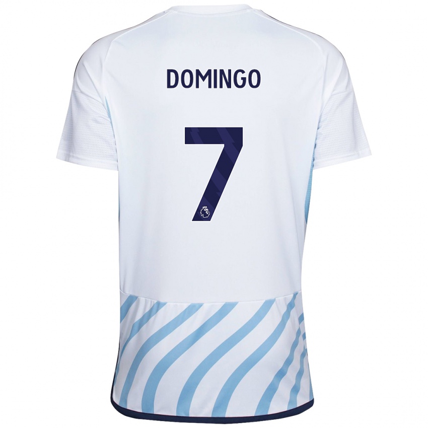 Mujer Camiseta Sophie Domingo #7 Blanco Azul 2ª Equipación 2023/24 La Camisa Chile