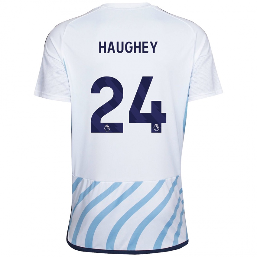 Mujer Camiseta Ella Haughey #24 Blanco Azul 2ª Equipación 2023/24 La Camisa Chile