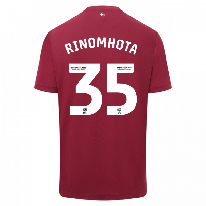 Mujer Camiseta Andy Rinomhota #35 Rojo 2ª Equipación 2023/24 La Camisa Chile