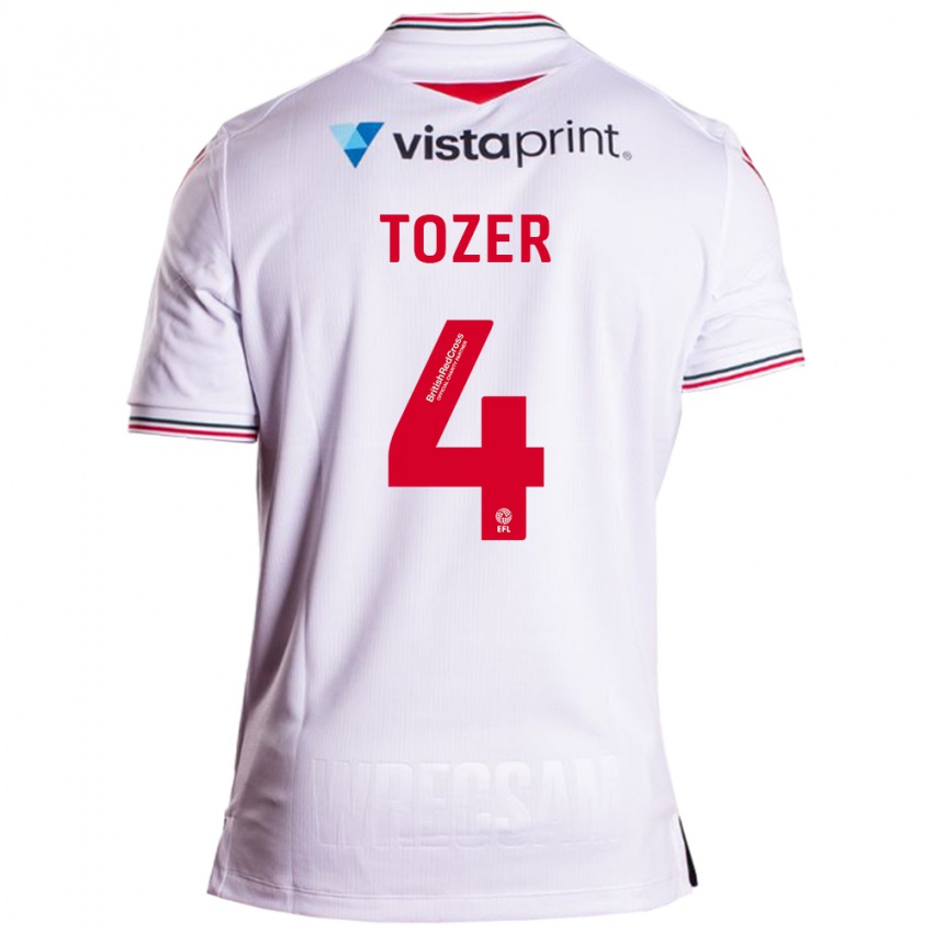 Mujer Camiseta Ben Tozer #4 Blanco 2ª Equipación 2023/24 La Camisa Chile