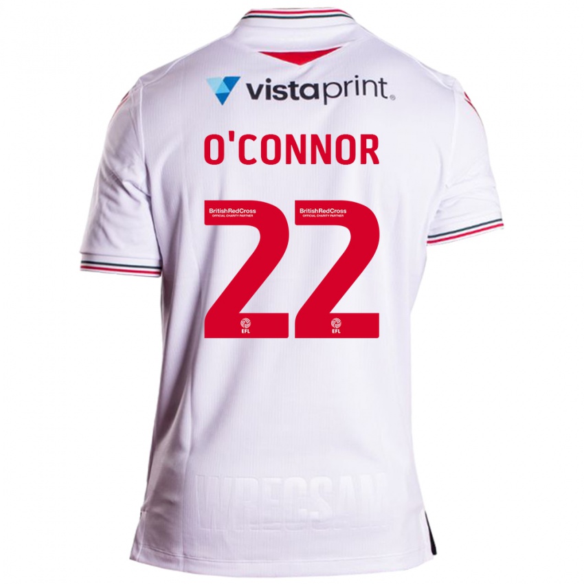 Mujer Camiseta Thomas O'connor #22 Blanco 2ª Equipación 2023/24 La Camisa Chile