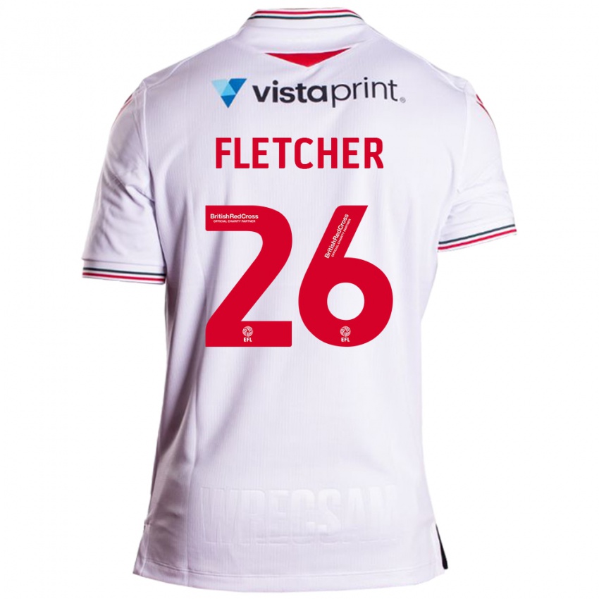 Mujer Camiseta Steven Fletcher #26 Blanco 2ª Equipación 2023/24 La Camisa Chile