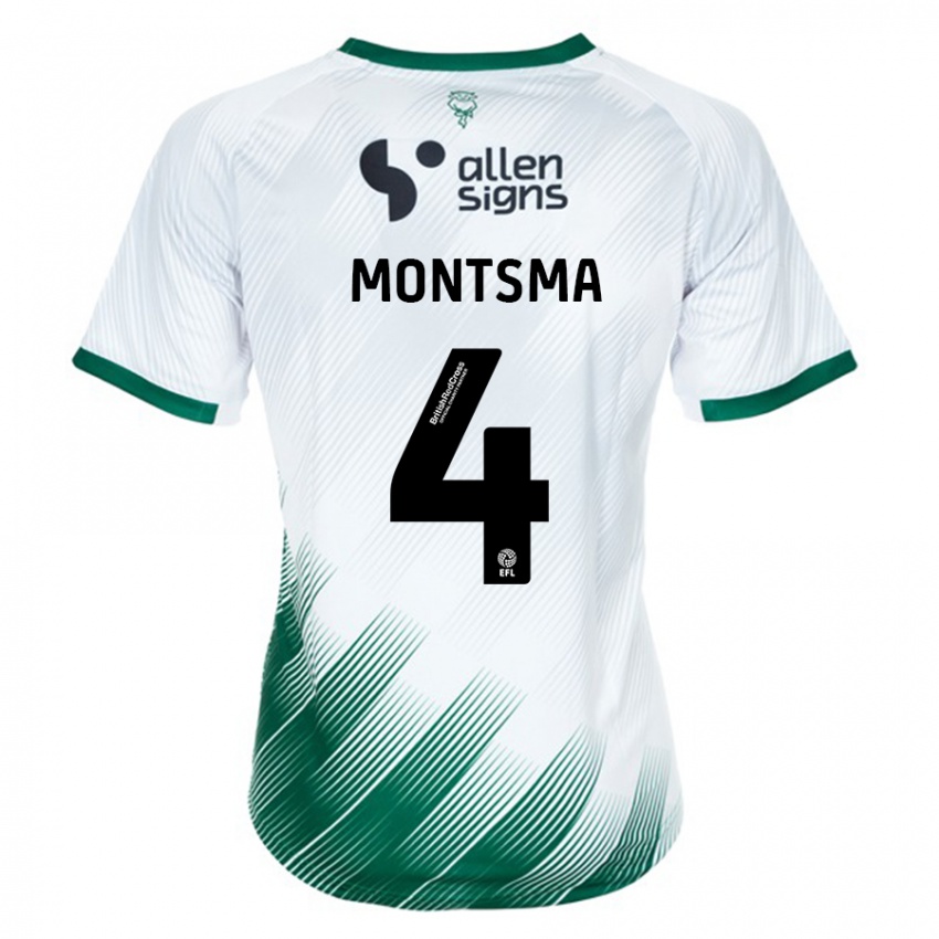 Mujer Camiseta Lewis Montsma #4 Blanco 2ª Equipación 2023/24 La Camisa Chile