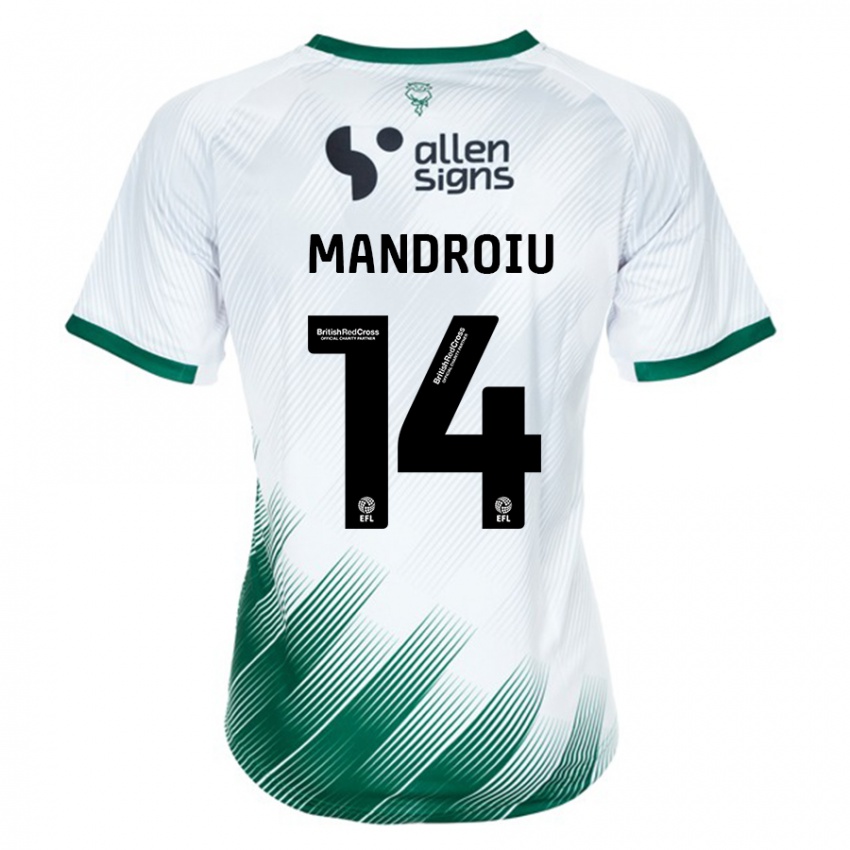 Mujer Camiseta Daniel Mandroiu #14 Blanco 2ª Equipación 2023/24 La Camisa Chile