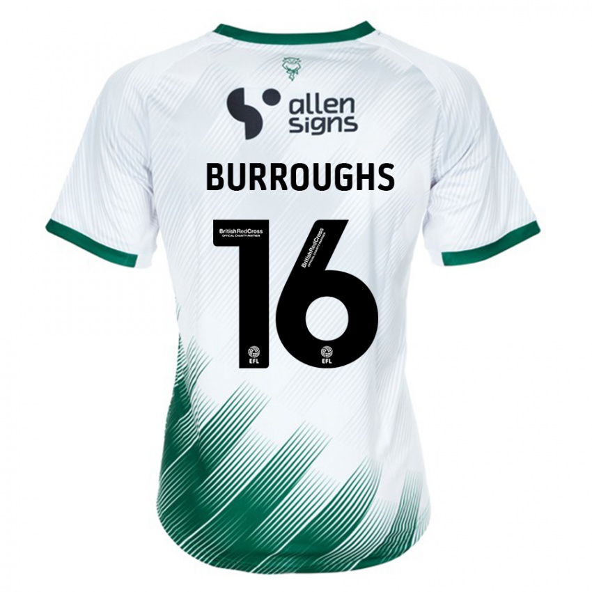 Mujer Camiseta Jack Burroughs #16 Blanco 2ª Equipación 2023/24 La Camisa Chile