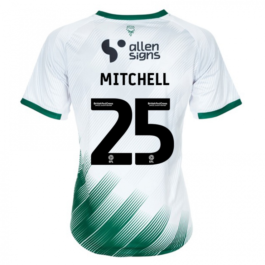 Mujer Camiseta Alex Mitchell #25 Blanco 2ª Equipación 2023/24 La Camisa Chile