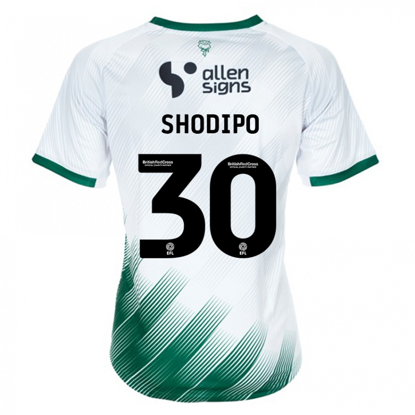 Mujer Camiseta Olamide Shodipo #30 Blanco 2ª Equipación 2023/24 La Camisa Chile