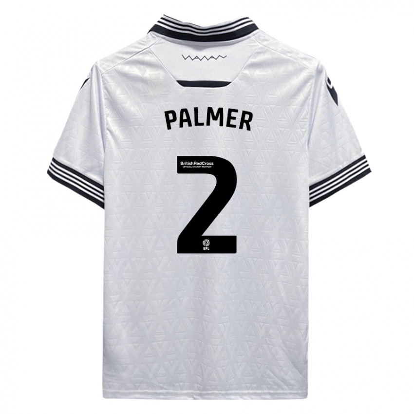 Mujer Camiseta Liam Palmer #2 Blanco 2ª Equipación 2023/24 La Camisa Chile