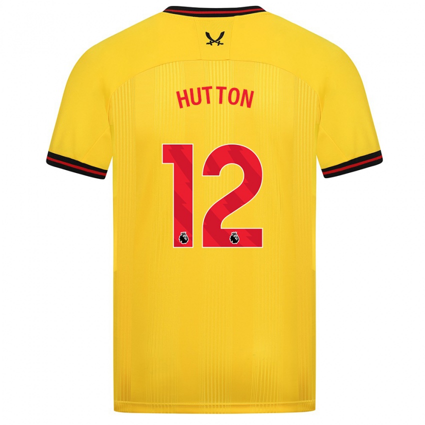 Mujer Camiseta Jodie Hutton #12 Amarillo 2ª Equipación 2023/24 La Camisa Chile