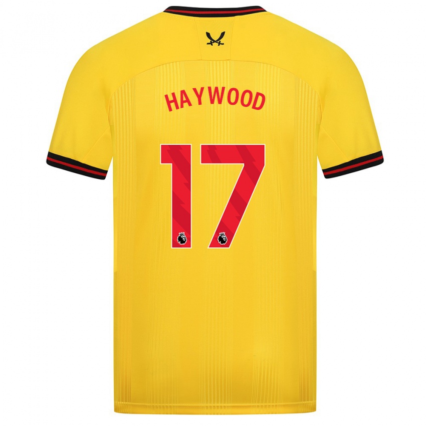 Mujer Camiseta Sophie Haywood #17 Amarillo 2ª Equipación 2023/24 La Camisa Chile