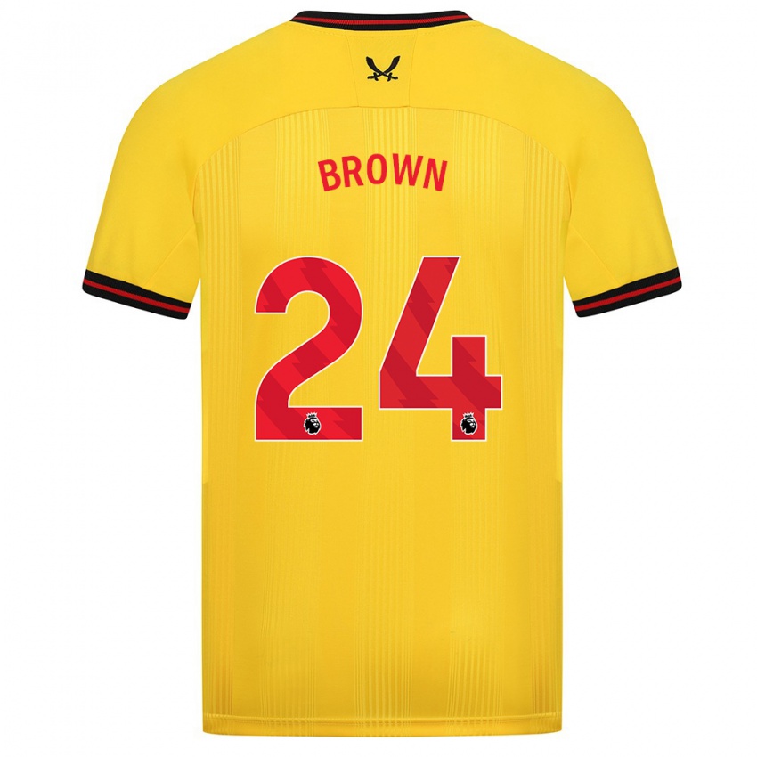 Mujer Camiseta Rachel Brown #24 Amarillo 2ª Equipación 2023/24 La Camisa Chile