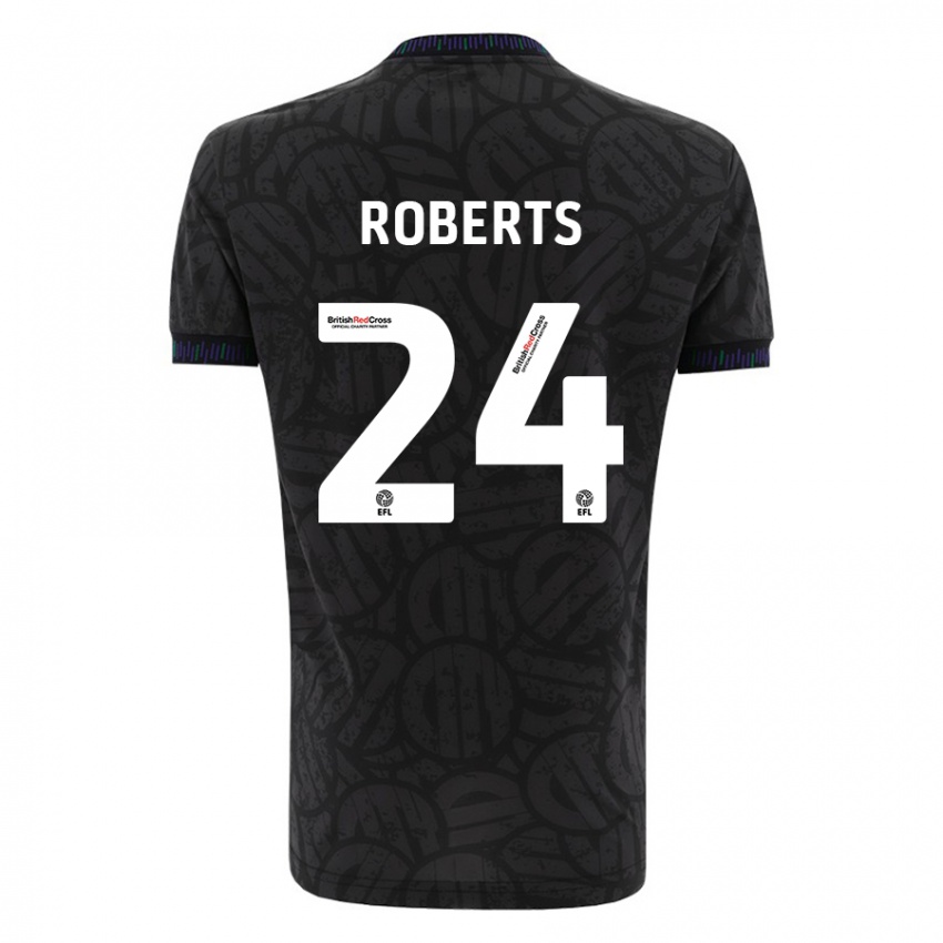 Mujer Camiseta Haydon Roberts #24 Negro 2ª Equipación 2023/24 La Camisa Chile