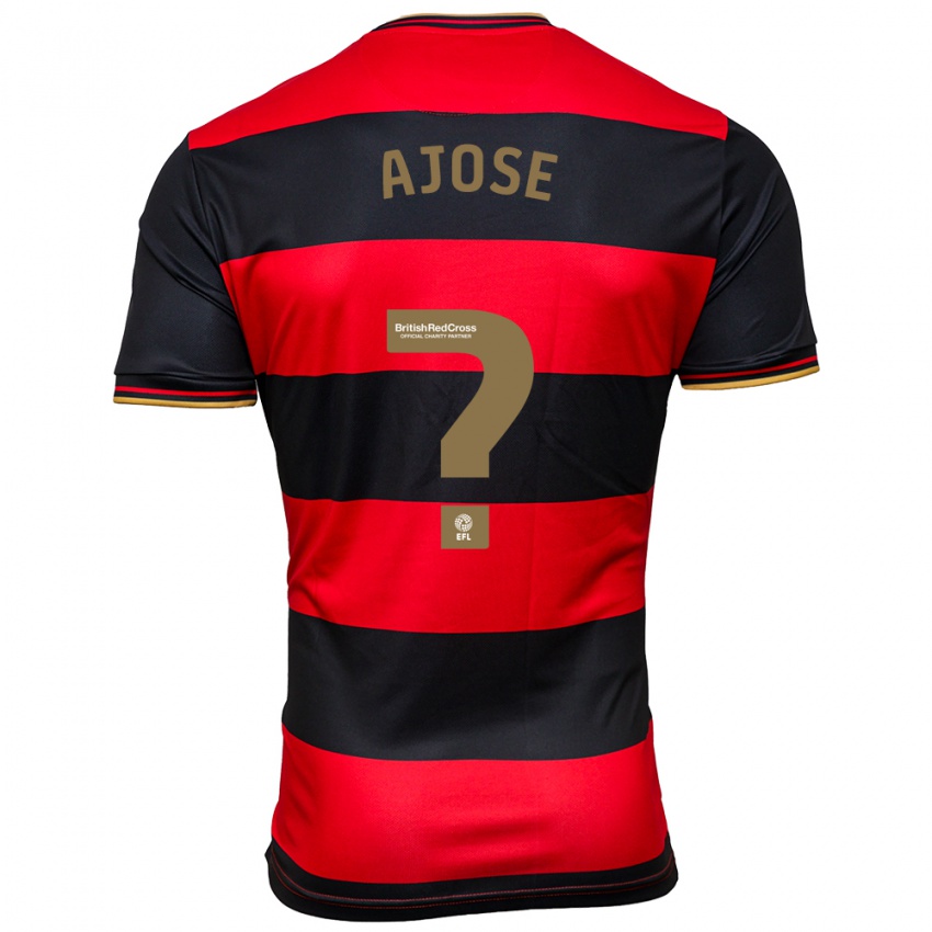 Mujer Camiseta Joseph Ajose #0 Negro Rojo 2ª Equipación 2023/24 La Camisa Chile