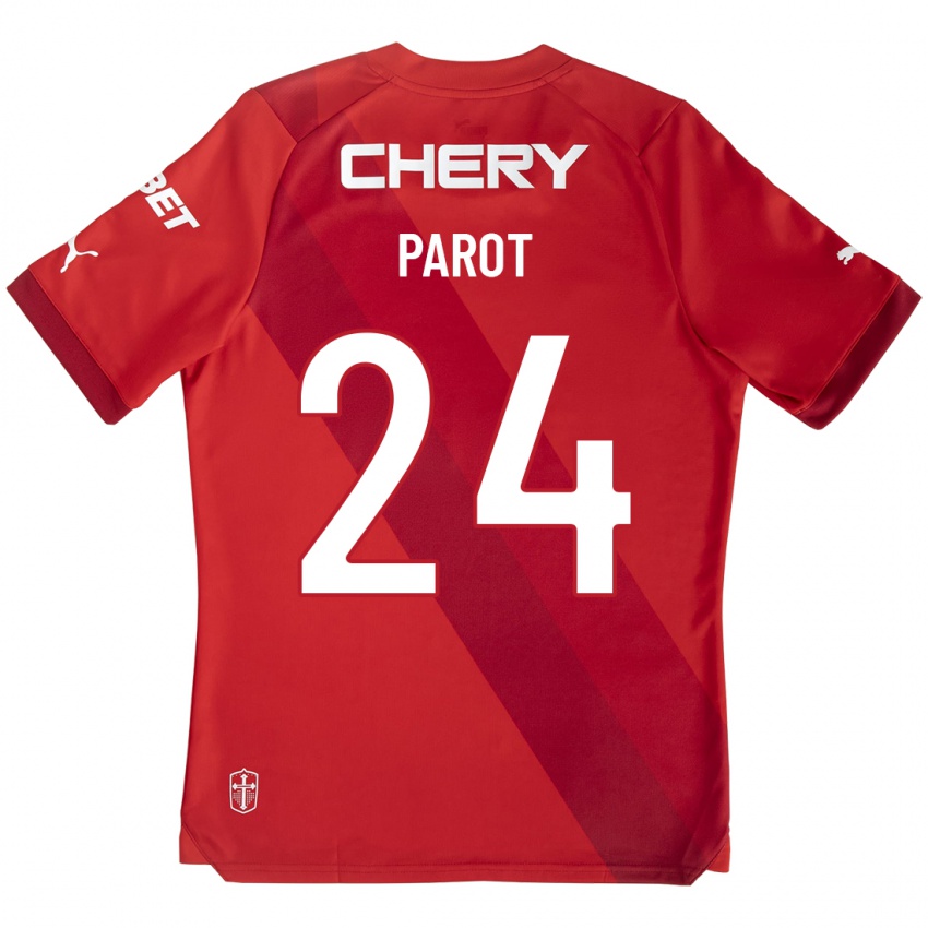 Mujer Camiseta Alfonso Parot #24 Rojo 2ª Equipación 2023/24 La Camisa Chile