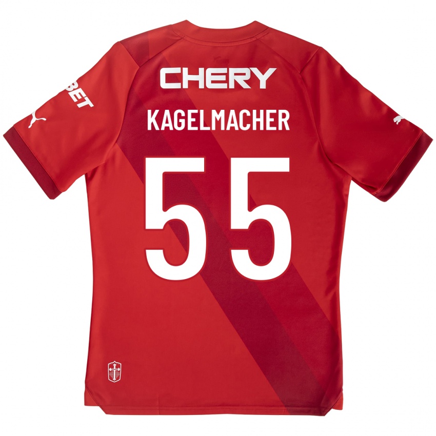 Mujer Camiseta Gary Kagelmacher #55 Rojo 2ª Equipación 2023/24 La Camisa Chile
