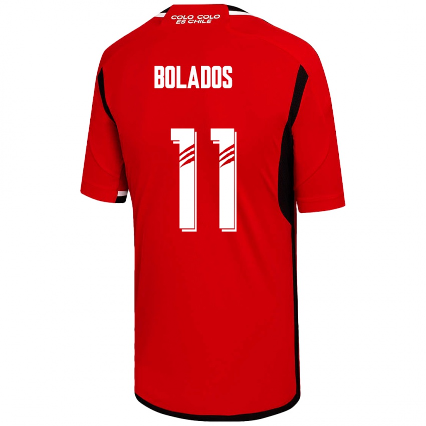 Mujer Camiseta Marcos Bolados #11 Rojo 2ª Equipación 2023/24 La Camisa Chile