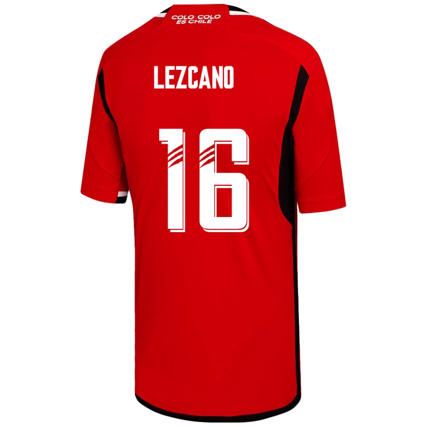 Mujer Camiseta Darío Lezcano #16 Rojo 2ª Equipación 2023/24 La Camisa Chile