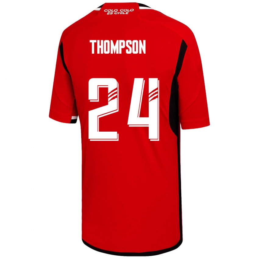 Mujer Camiseta Jordhy Thompson #24 Rojo 2ª Equipación 2023/24 La Camisa Chile