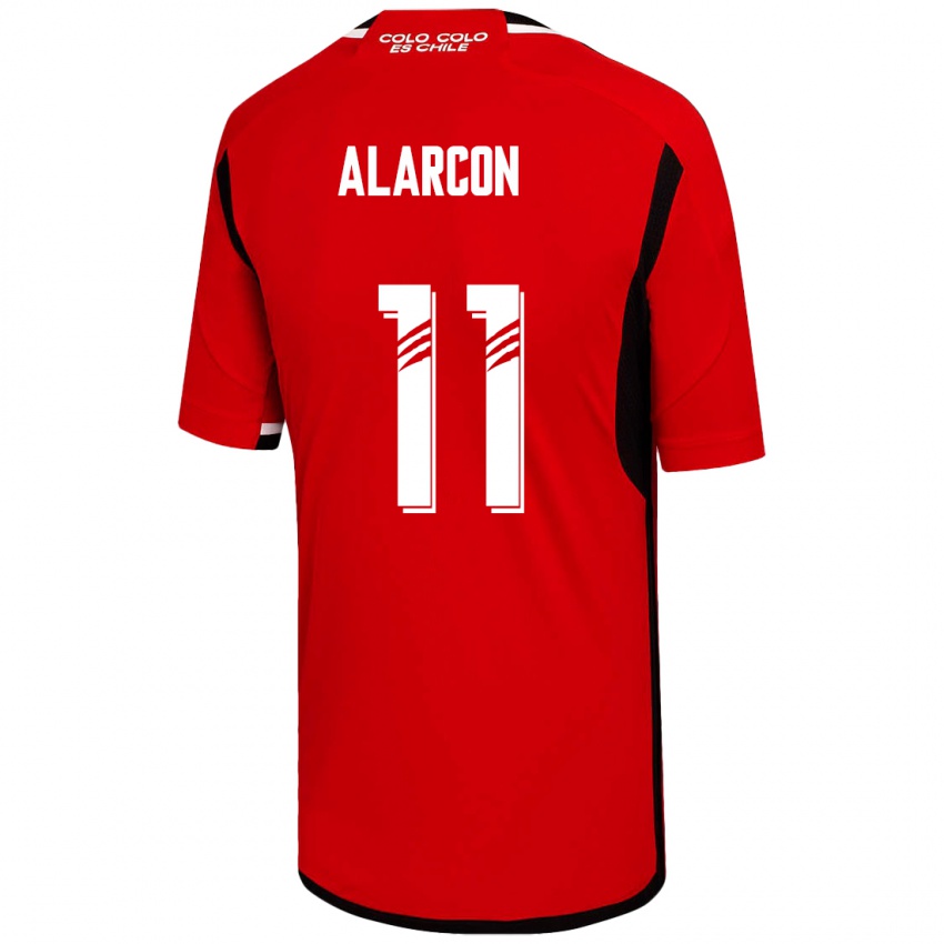 Mujer Camiseta Antonia Alarcón #11 Rojo 2ª Equipación 2023/24 La Camisa Chile