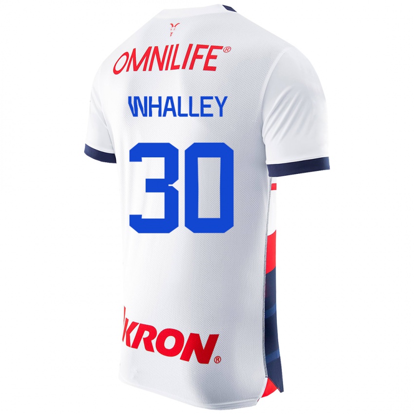 Mujer Camiseta Óscar Whalley #30 Blanco 2ª Equipación 2023/24 La Camisa Chile