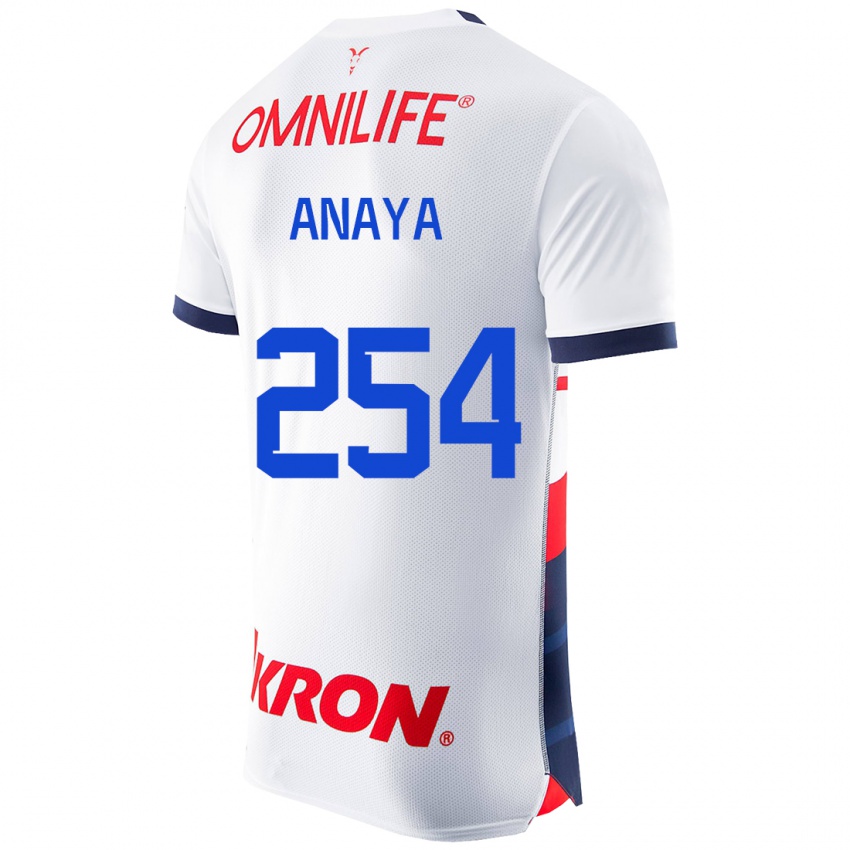 Mujer Camiseta Mario Anaya #254 Blanco 2ª Equipación 2023/24 La Camisa Chile