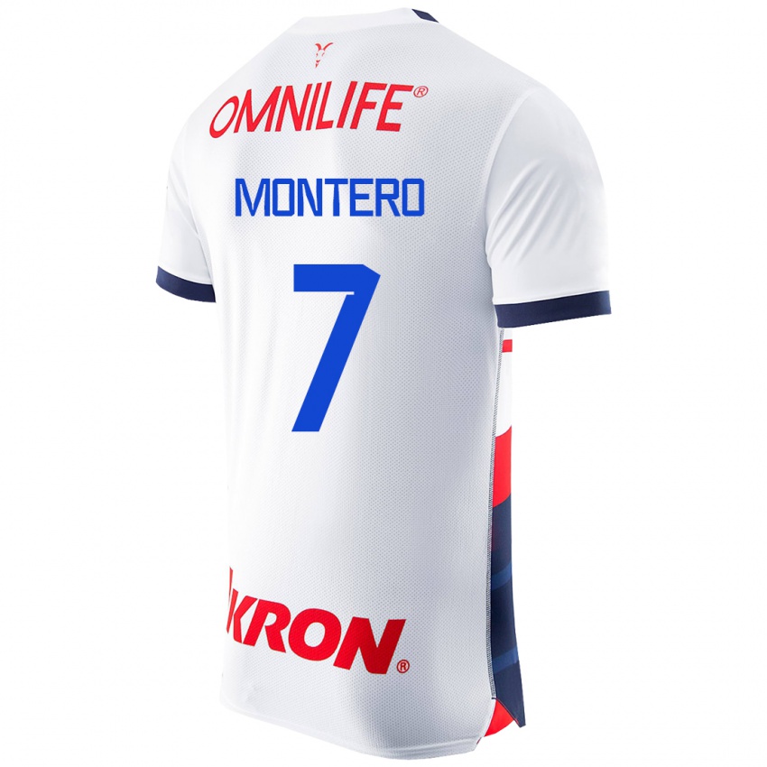 Mujer Camiseta Casandra Montero #7 Blanco 2ª Equipación 2023/24 La Camisa Chile