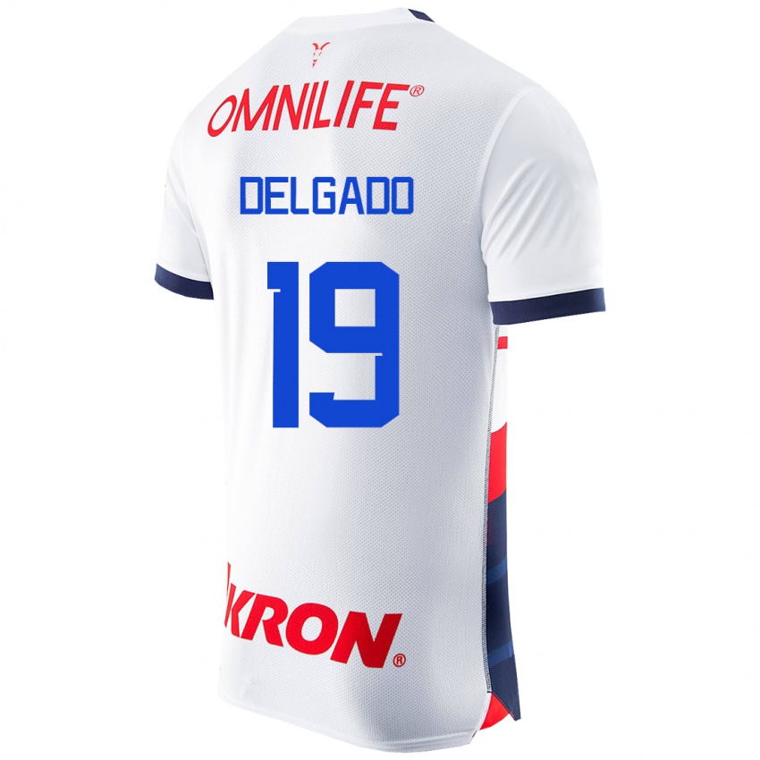 Mujer Camiseta Daniela Delgado #19 Blanco 2ª Equipación 2023/24 La Camisa Chile