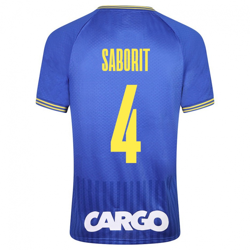 Mujer Camiseta Enric Saborit #4 Azul 2ª Equipación 2023/24 La Camisa Chile