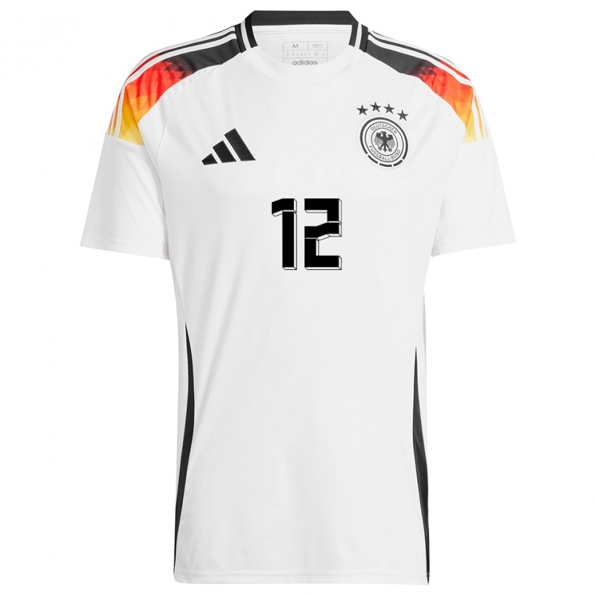 Niño Camiseta Alemania Sara Dabritz #12 Blanco 1ª Equipación 24-26 La Camisa Chile