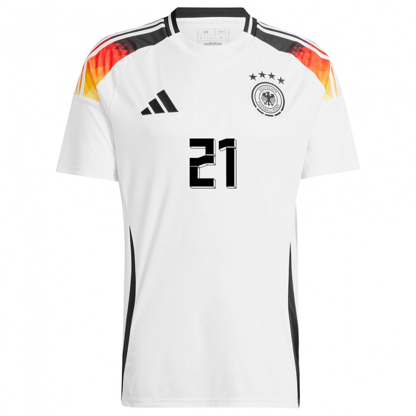 Niño Camiseta Alemania Ilkay Gundogan #21 Blanco 1ª Equipación 24-26 La Camisa Chile