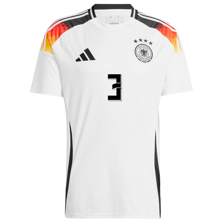 Niño Camiseta Alemania David Raum #3 Blanco 1ª Equipación 24-26 La Camisa Chile