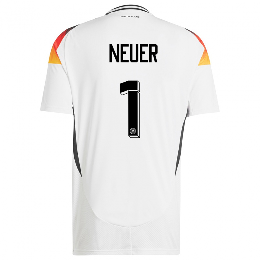 Niño Camiseta Alemania Manuel Neuer #1 Blanco 1ª Equipación 24-26 La Camisa Chile