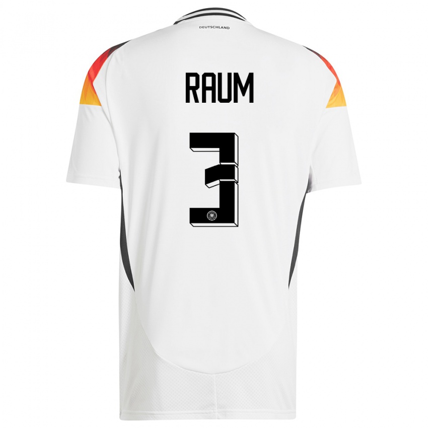 Niño Camiseta Alemania David Raum #3 Blanco 1ª Equipación 24-26 La Camisa Chile