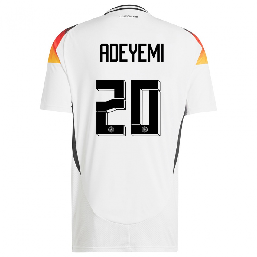 Niño Camiseta Alemania Karim Adeyemi #20 Blanco 1ª Equipación 24-26 La Camisa Chile