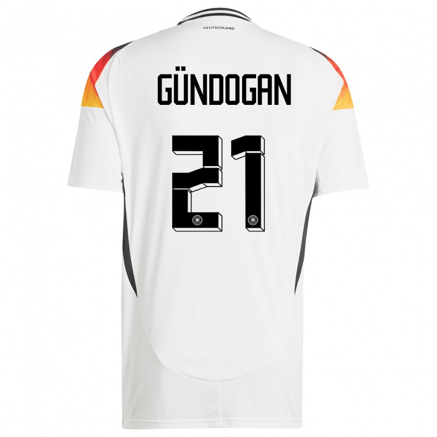 Niño Camiseta Alemania Ilkay Gundogan #21 Blanco 1ª Equipación 24-26 La Camisa Chile