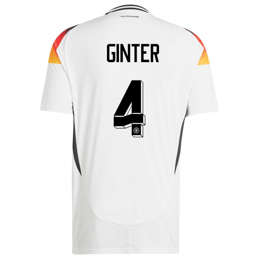 Niño Camiseta Alemania Matthias Ginter #4 Blanco 1ª Equipación 24-26 La Camisa Chile