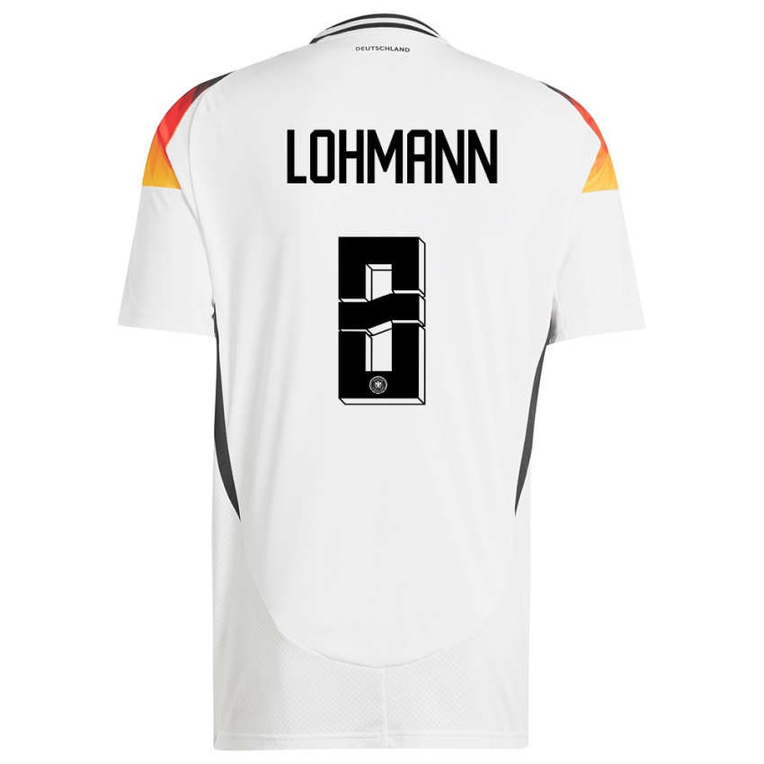 Niño Camiseta Alemania Sydney Lohmann #8 Blanco 1ª Equipación 24-26 La Camisa Chile