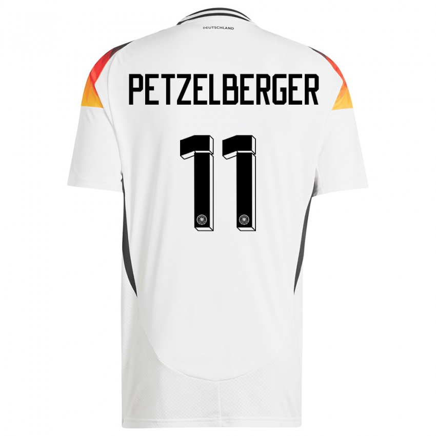 Niño Camiseta Alemania Ramona Petzelberger #11 Blanco 1ª Equipación 24-26 La Camisa Chile