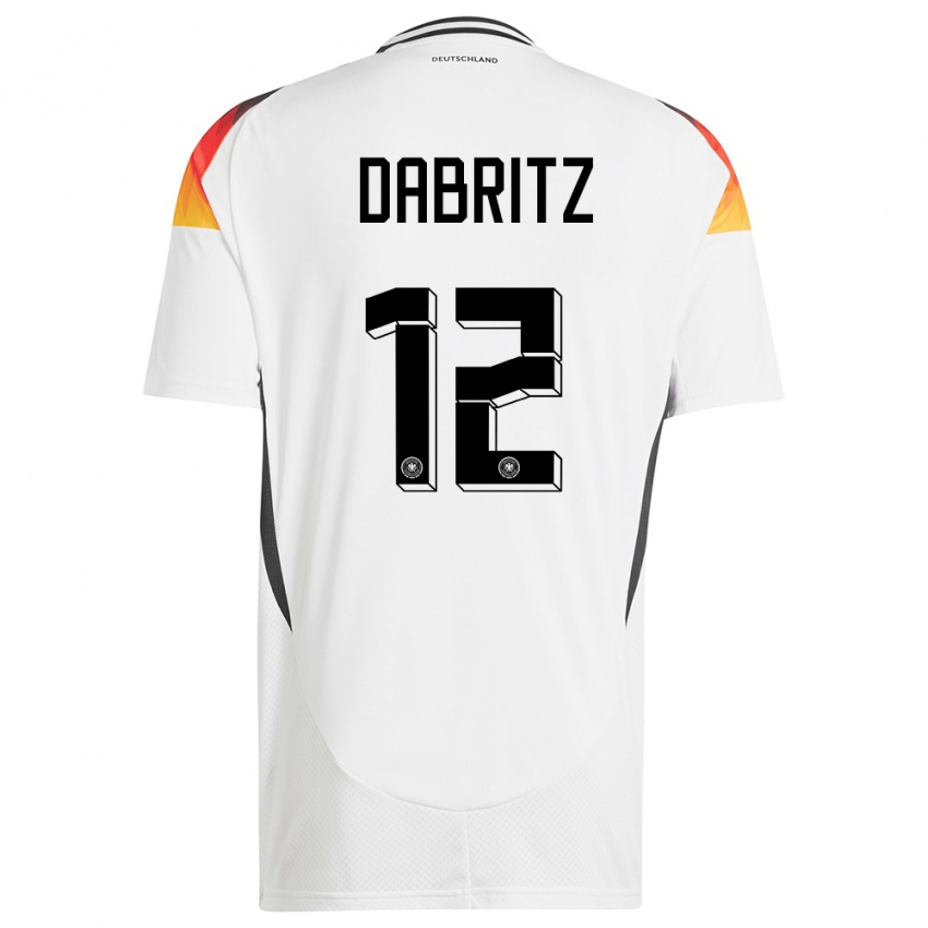 Niño Camiseta Alemania Sara Dabritz #12 Blanco 1ª Equipación 24-26 La Camisa Chile