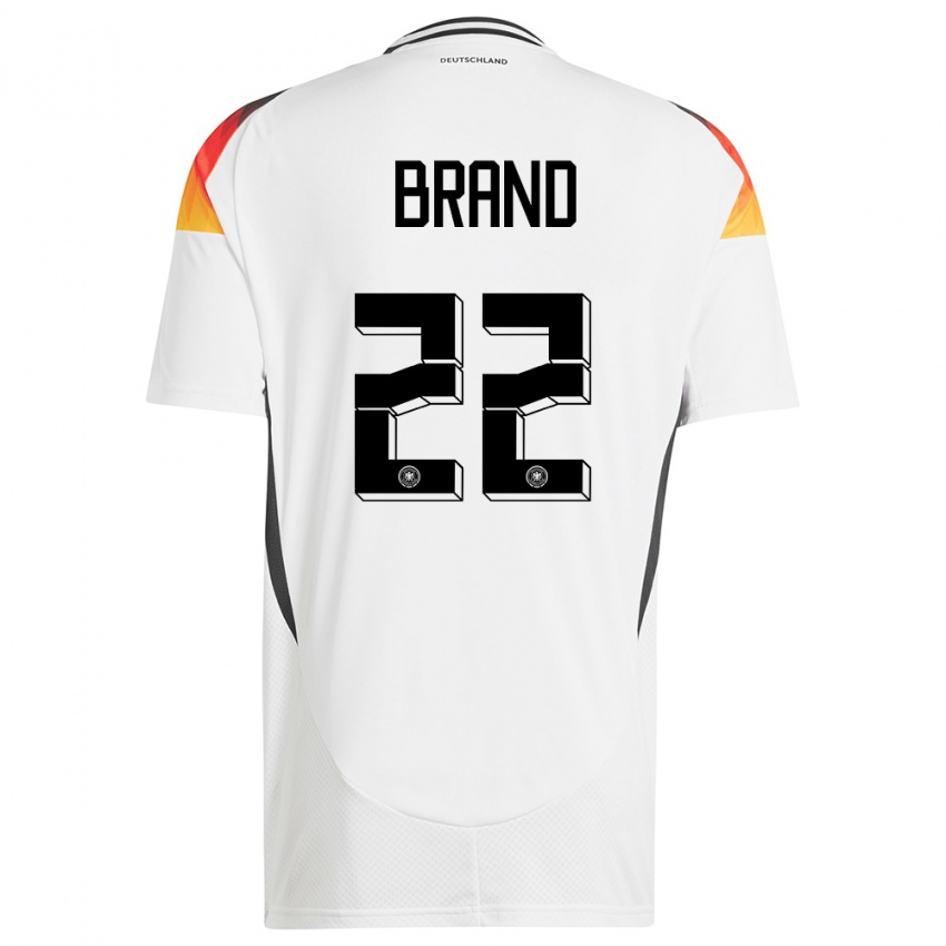 Niño Camiseta Alemania Jule Brand #22 Blanco 1ª Equipación 24-26 La Camisa Chile